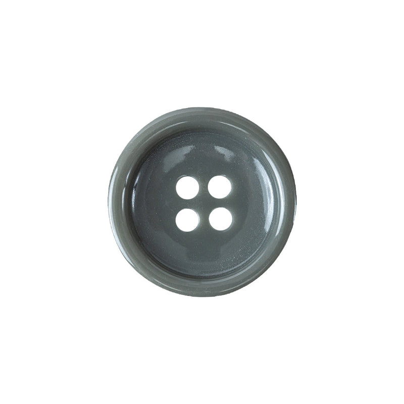 Fresh Cement Gray Shallow Plate with Pronounced Rim 4-Hole Plastic Button - 32L/20mm