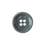 Fresh Cement Gray Shallow Plate with Pronounced Rim 4-Hole Plastic Button - 32L/20mm