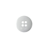 Opaque Lily White Pie-Crust Rim 4-Hole Plastic Shirt Button - 20L/12.5mm