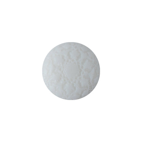 White Floral Embossed Shank Back Plastic Button - 25L/16mm