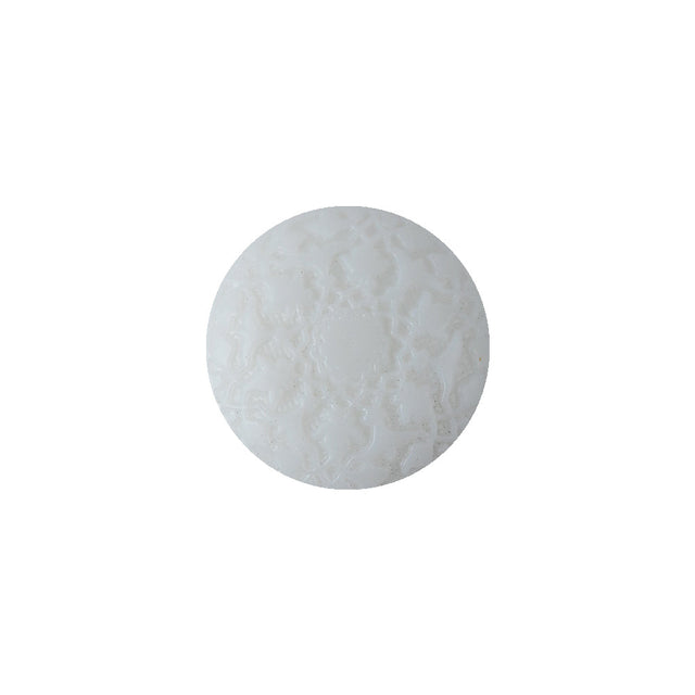 White Floral Embossed Shank Back Plastic Button - 25L/16mm