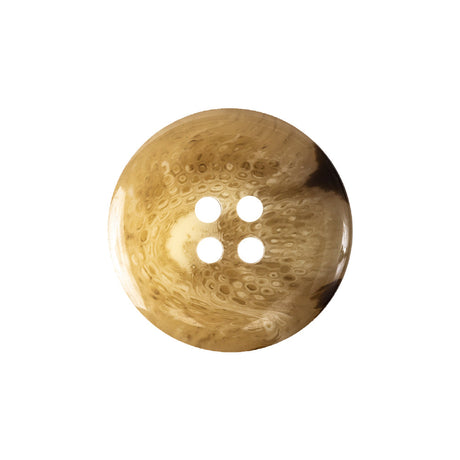 Honey Beige and Tobacco Brown Swirl Deep Well 4-Hole Plastic Button - 36L/23mm