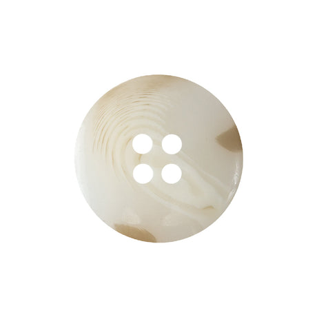 Star White and Light Tan Translucent Deep-Set 4-Hole Plastic Button - 36L/23mm
