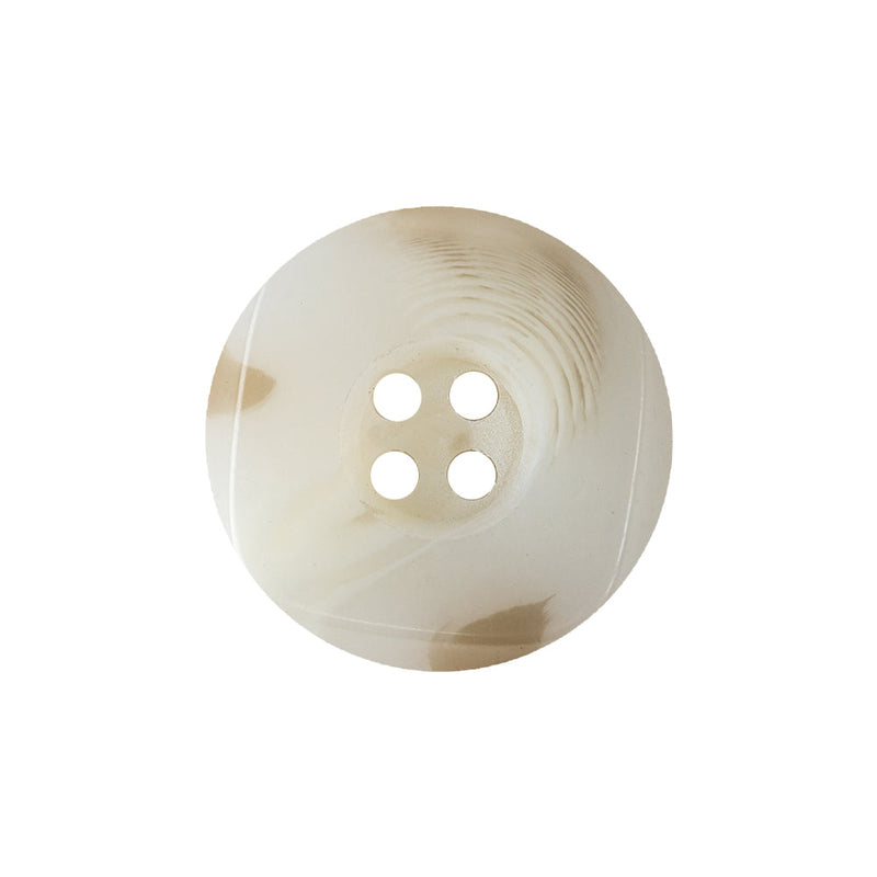 Star White and Light Tan Translucent Deep-Set 4-Hole Plastic Button - 36L/23mm