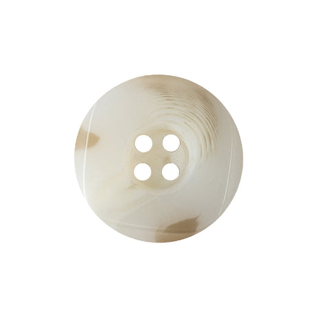 Star White and Light Tan Translucent Deep-Set 4-Hole Plastic Button - 36L/23mm