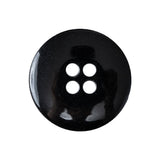 Black Deep-Set 4-Hole Plastic Button - 40L/25.5mm