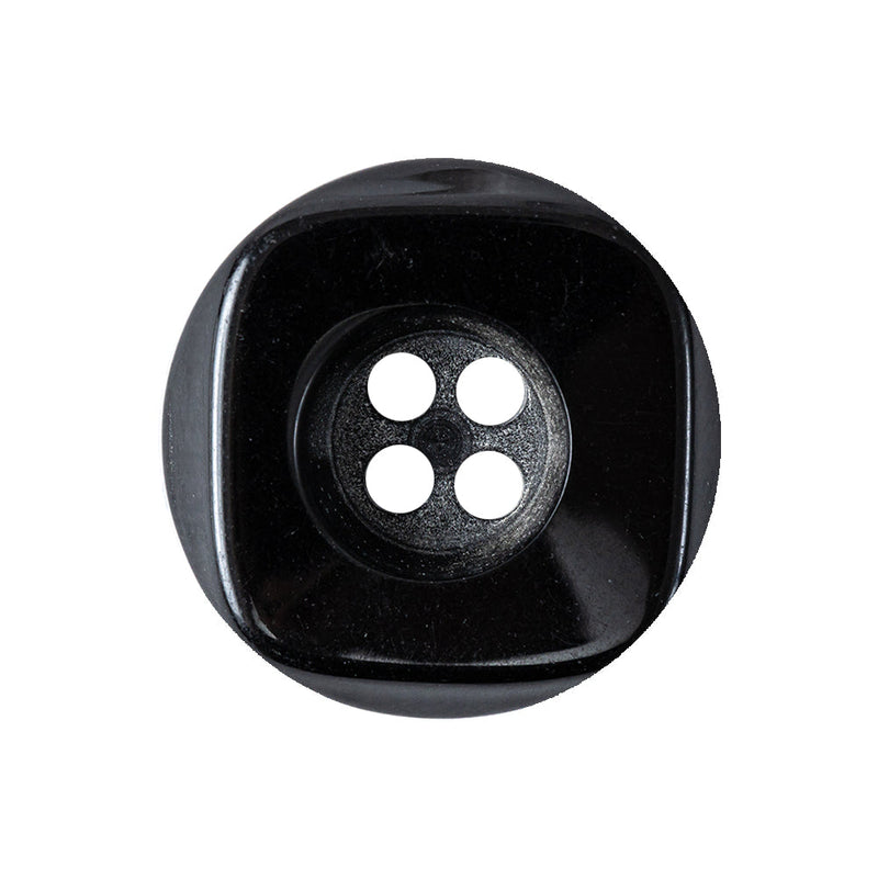 Black Deep-Set 4-Hole Plastic Button - 40L/25.5mm
