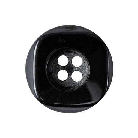 Black Deep-Set 4-Hole Plastic Button - 40L/25.5mm
