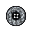 December Sky Silver and Jet Black 4-Hole Granite-Like Plastic Button - 40L/25.5mm
