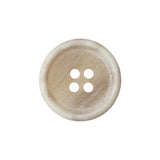 Matte Bone Shallow Plate with Tire Rim 4-Hole Plastic Button - 33L/21mm