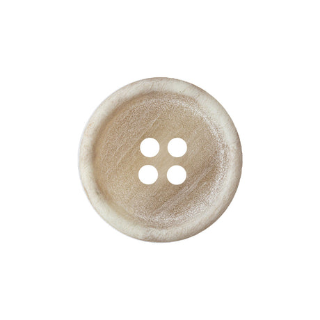 Matte Bone Shallow Plate with Tire Rim 4-Hole Plastic Button - 33L/21mm