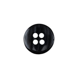 Black Beauty and Disco Ball Iridescent 4-Hole Plastic Button with Wide Rim - 24L/15mm