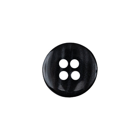 Black Beauty and Disco Ball Iridescent 4-Hole Plastic Button with Wide Rim - 24L/15mm
