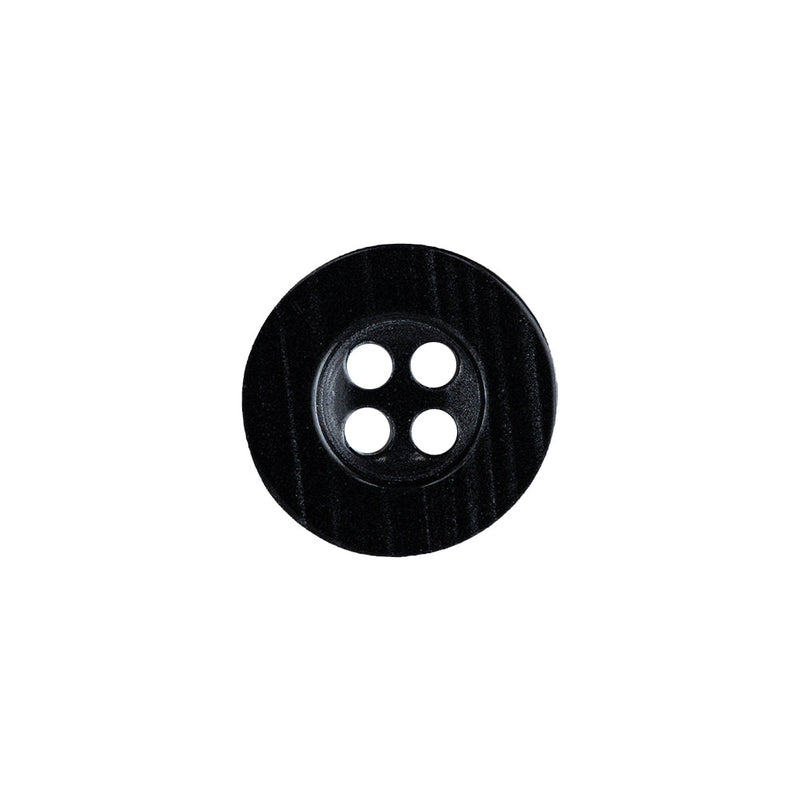 Black Beauty and Disco Ball Iridescent 4-Hole Plastic Button with Wide Rim - 24L/15mm