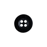 Black Beauty and Disco Ball Iridescent 4-Hole Plastic Button with Wide Rim - 24L/15mm