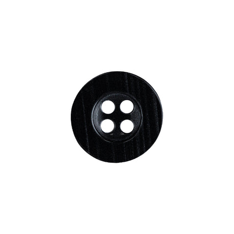 Black Beauty and Disco Ball Iridescent 4-Hole Plastic Button with Wide Rim - 24L/15mm