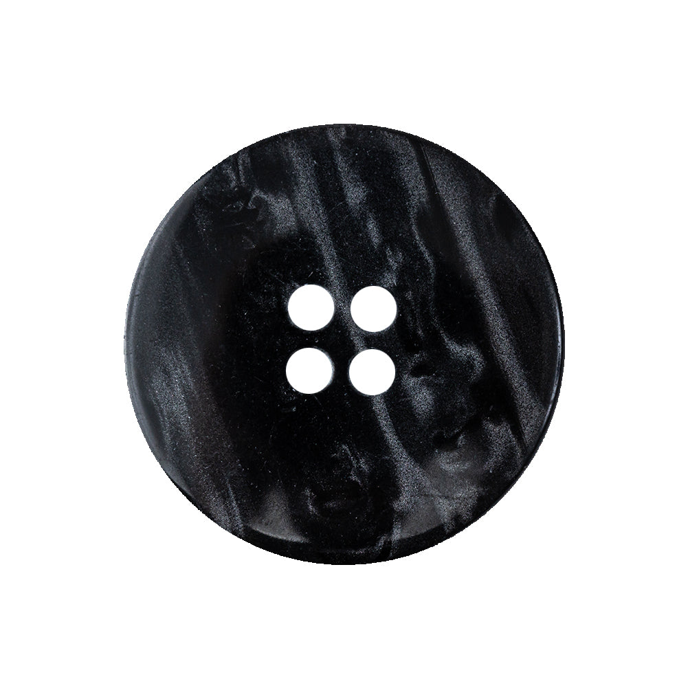 Black Beauty and Disco Ball Iridescent 4-Hole Plastic Button with Wide Rim - 40L/25.5mm