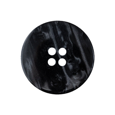 Black Beauty and Disco Ball Iridescent 4-Hole Plastic Button with Wide Rim - 40L/25.5mm
