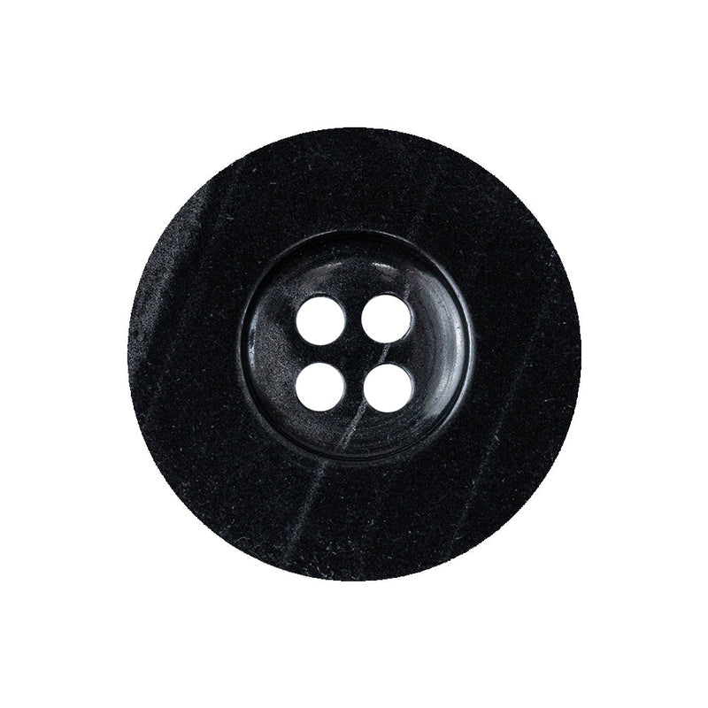 Black Beauty and Disco Ball Iridescent 4-Hole Plastic Button with Wide Rim - 40L/25.5mm