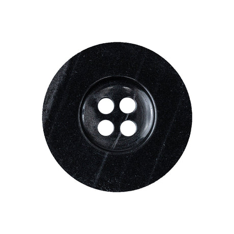 Black Beauty and Disco Ball Iridescent 4-Hole Plastic Button with Wide Rim - 40L/25.5mm