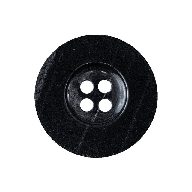 Black Beauty and Disco Ball Iridescent 4-Hole Plastic Button with Wide Rim - 40L/25.5mm