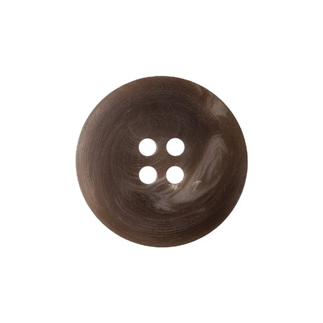 Caramel and Warm Gray Swirl 4-Hole Plastic Button with Pronounced Rim - 36L/23mm