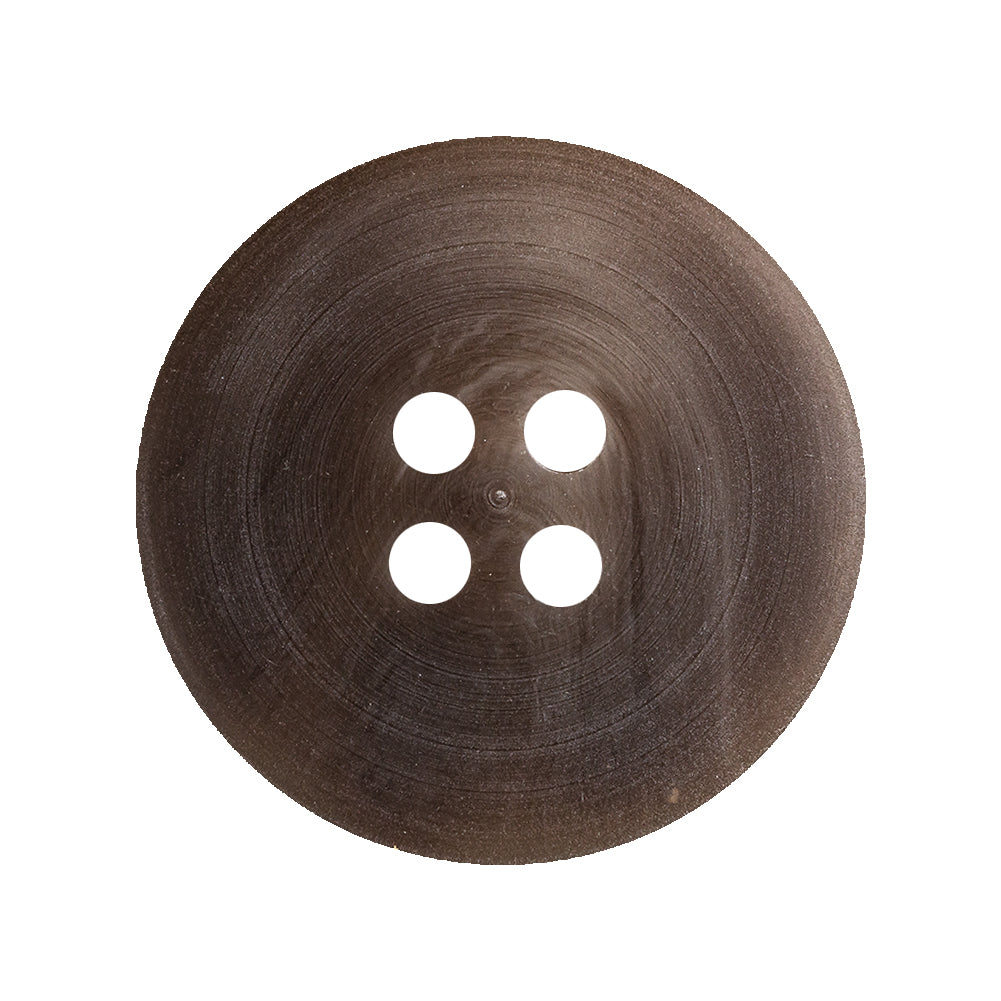 Caramel and Warm Gray Swirl 4-Hole Plastic Button with Pronounced Rim - 44L/28mm