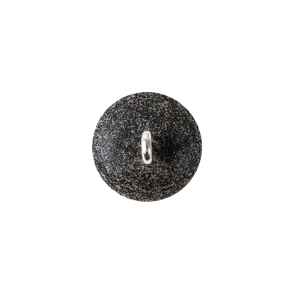 Italian Opal, White and Black Speckled Iridescent Shank Back Button - 22L/14mm