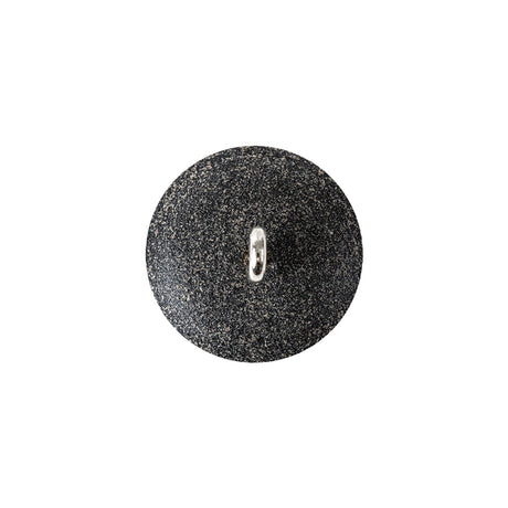 Italian Silver Plate, White and Black Speckled Iridescent Shank Back Button - 28L/18mm