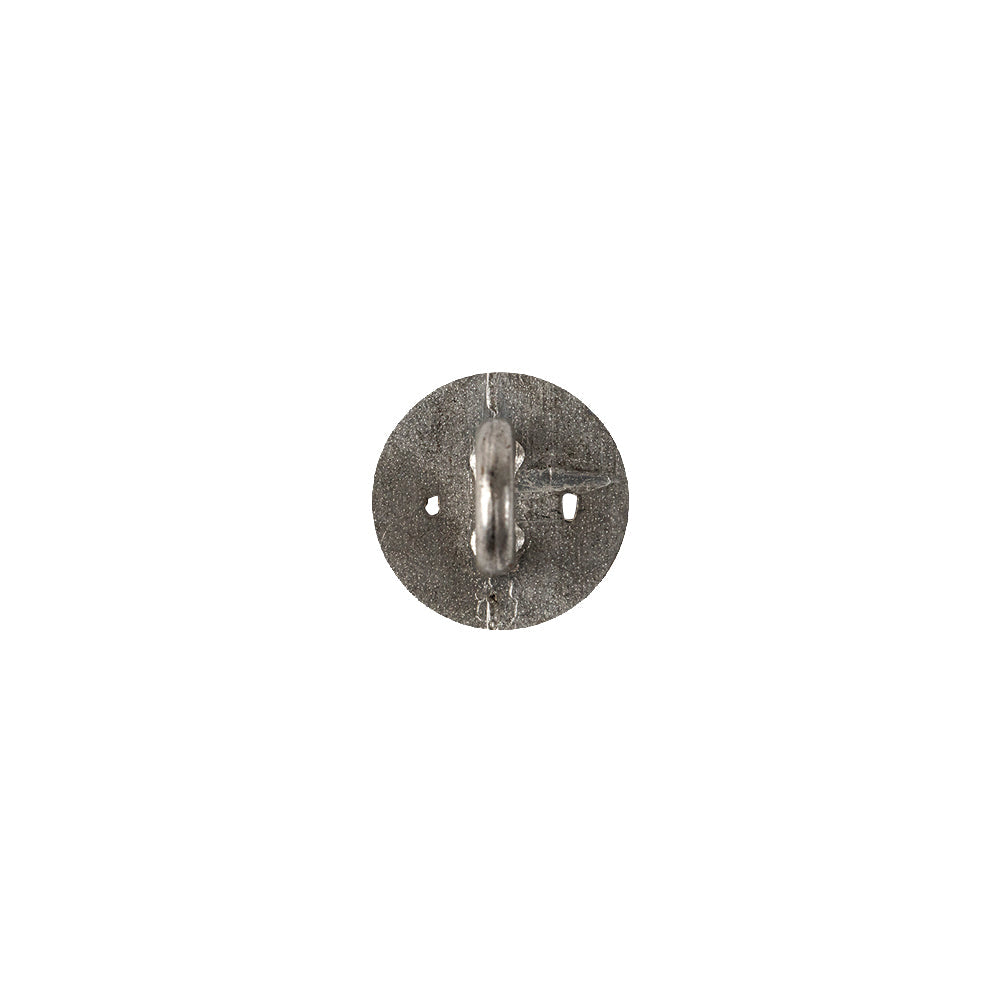 Italian Silver Faux Rope Textured Shank Back Metal Button - 16L/10mm