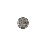 Italian Silver Faux Rope Textured Shank Back Metal Button - 16L/10mm