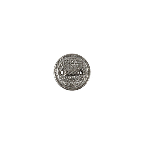 Italian Silver Faux Rope Textured Shank Back Metal Button - 16L/10mm