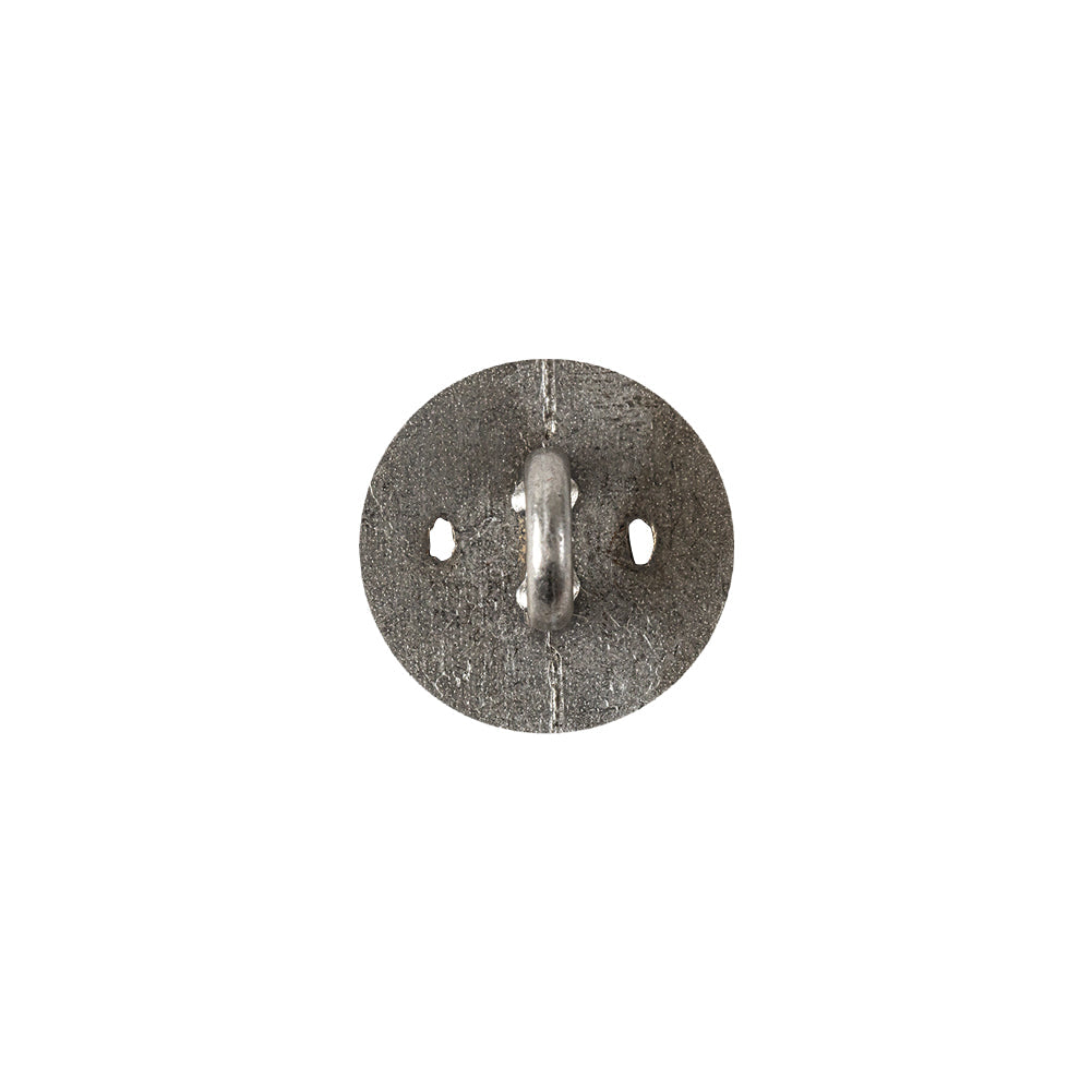Italian Silver Faux Rope Textured Shank Back Metal Button - 20L/12.5mm