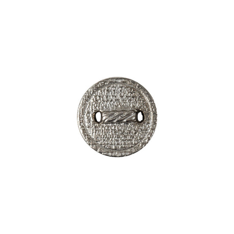 Italian Silver Faux Rope Textured Shank Back Metal Button - 20L/12.5mm