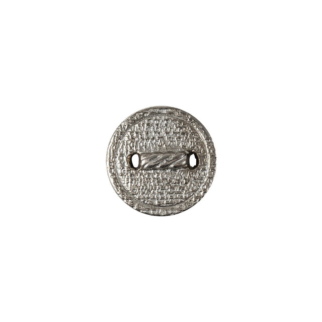 Italian Silver Faux Rope Textured Shank Back Metal Button - 20L/12.5mm