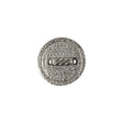 Italian Silver Faux Rope Textured Shank Back Metal Button - 24L/15mm