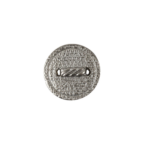 Italian Silver Faux Rope Textured Shank Back Metal Button - 24L/15mm