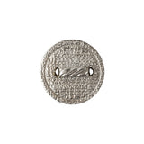 Italian Silver Faux Rope Textured Shank Back Metal Button - 30L/19mm