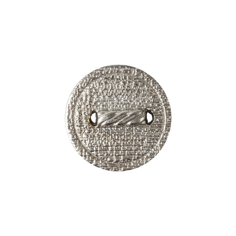 Italian Silver Faux Rope Textured Shank Back Metal Button - 30L/19mm