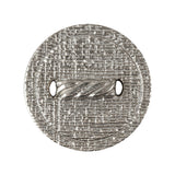 Italian Silver Faux Rope Textured Shank Back Metal Button - 44L/28mm
