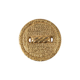 Italian Gold Faux Rope Textured Shank Back Metal Button - 36L/23mm
