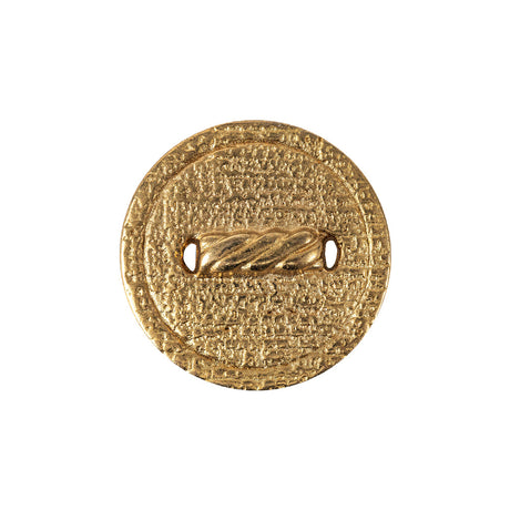 Italian Gold Faux Rope Textured Shank Back Metal Button - 36L/23mm