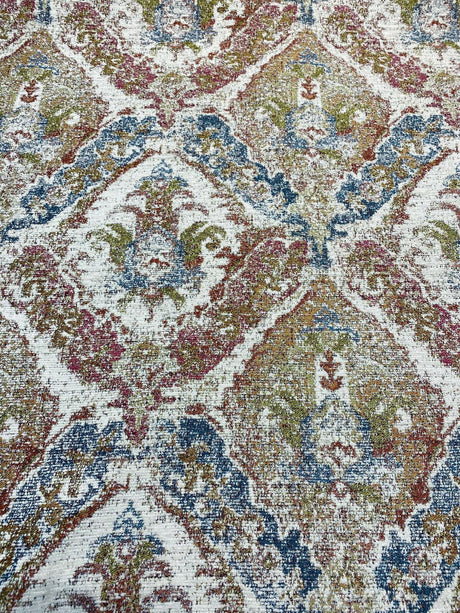 Swavelle Chenille Latham Multi Damask Upholstery Fabric - Multi Damask, 57" Width (1 Yard)