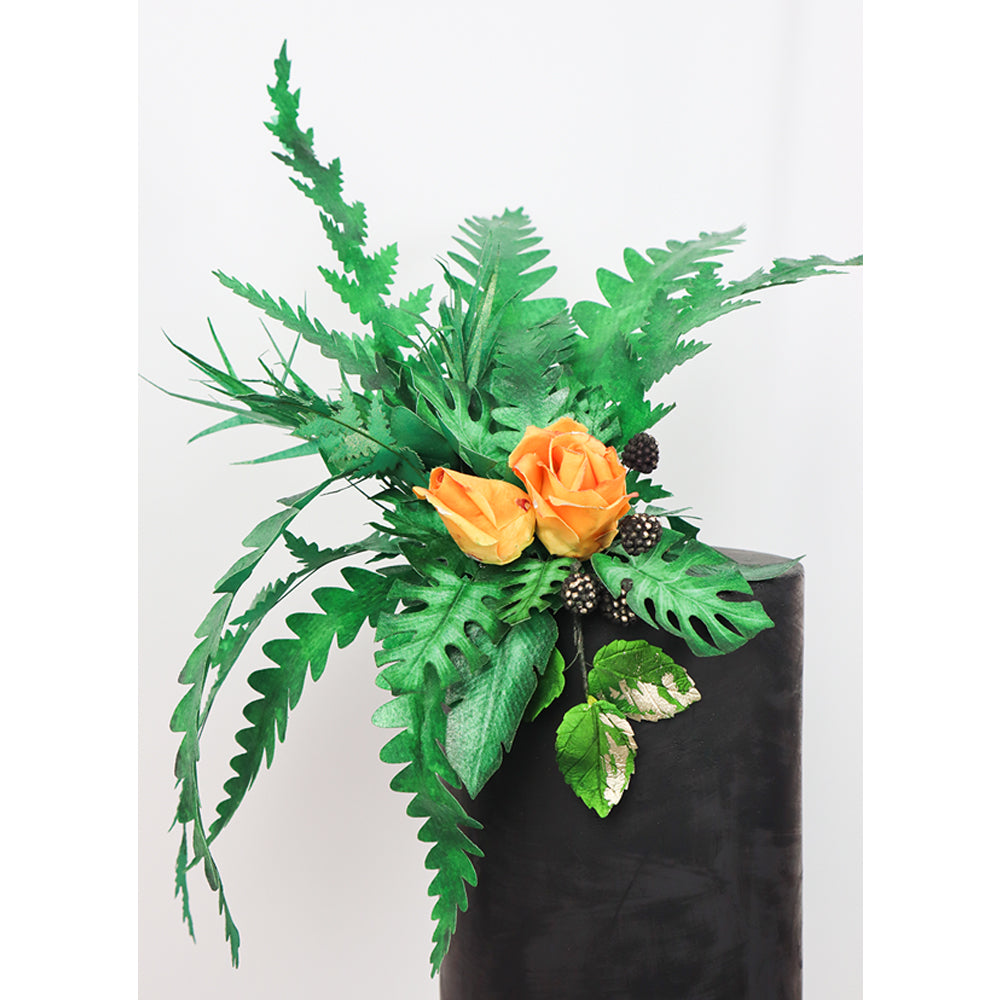 Crystal Candy Green Round Wafer Paper Ferns
