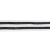 White and Black Striped Elastic Trimming - 0.7"