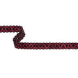 Fuchsia and Black Chenille Gimp Braided Trimming - 0.75"