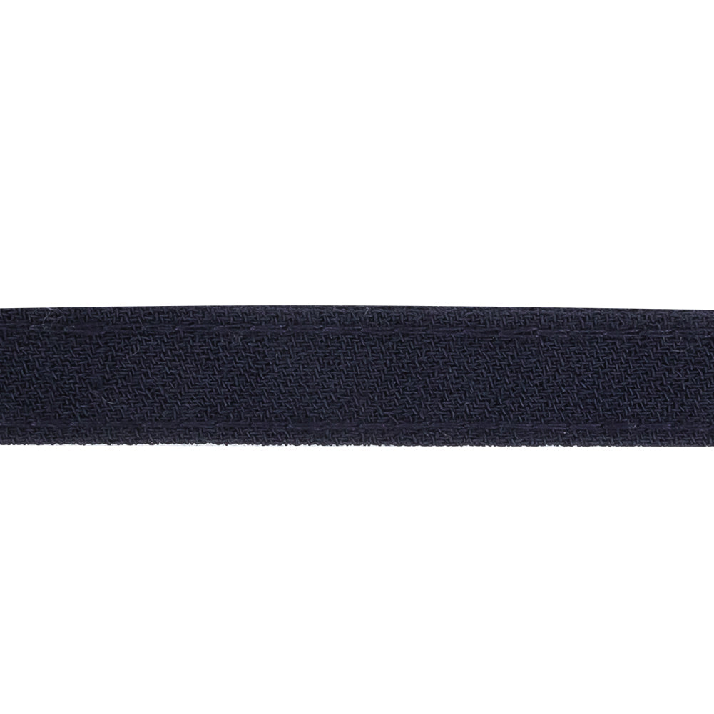 Midnight Navy Creped Wool Blend Trimming - 0.6"