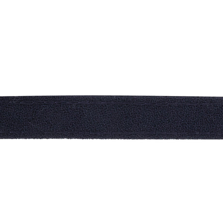 Midnight Navy Creped Wool Blend Trimming - 0.6"