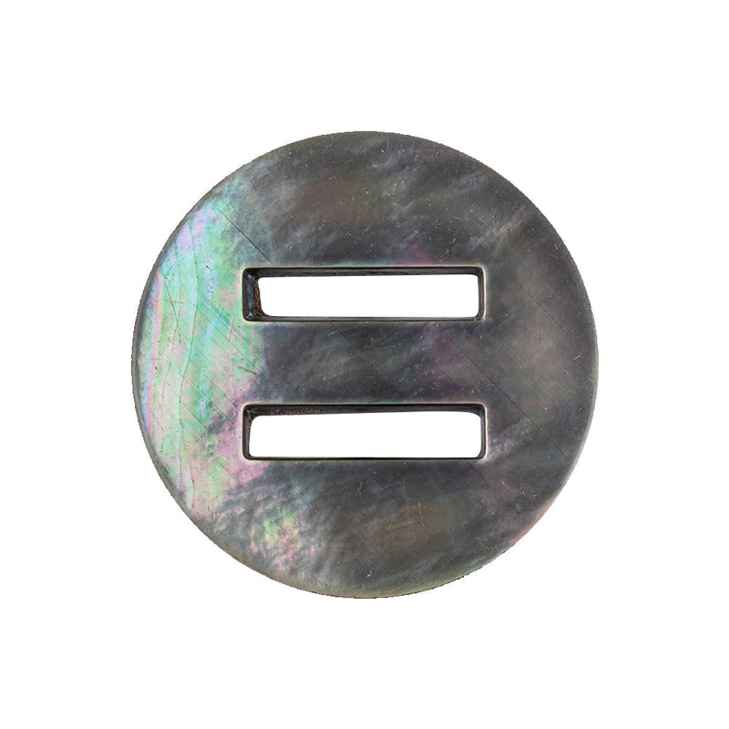 Imported Gray Mother of Pearl Slatted Shell Button - 40L/25.5mm