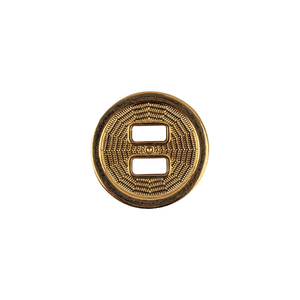 Italian Gold Spider Web Slated Metal Button - 24L/15mm